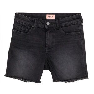 Only Black Jean Shorts Distressed Hem